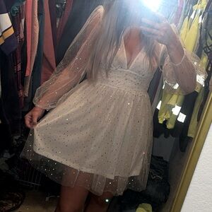 White Sequin Dress